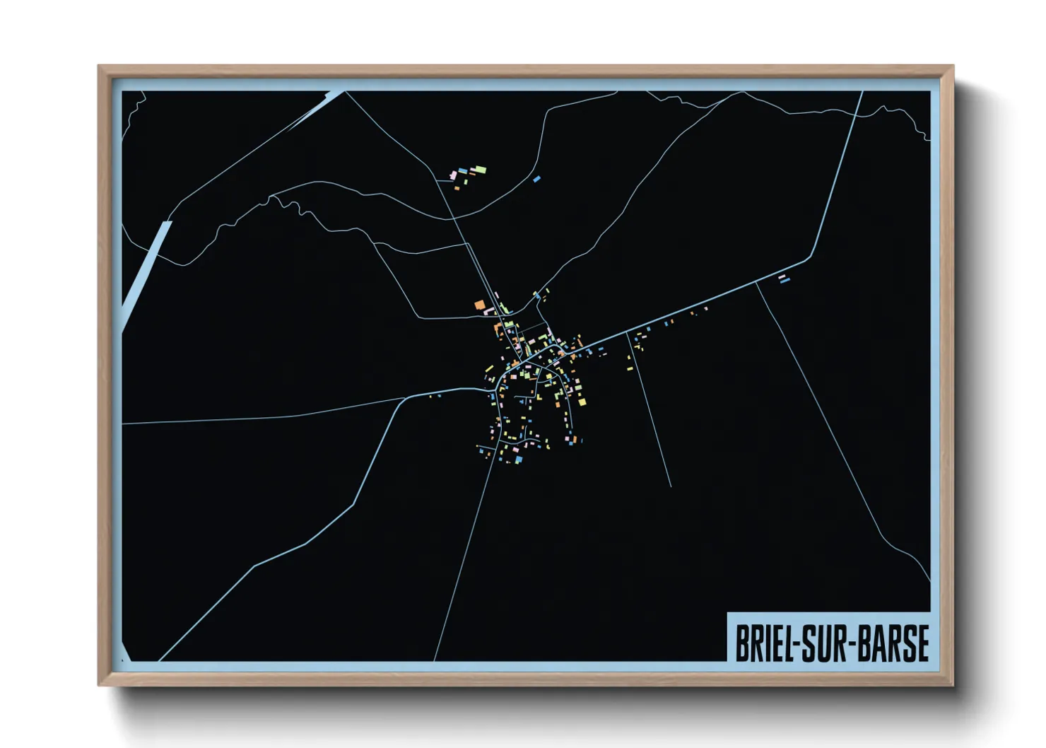 Une affiche de carte sur Briel-sur-Barse