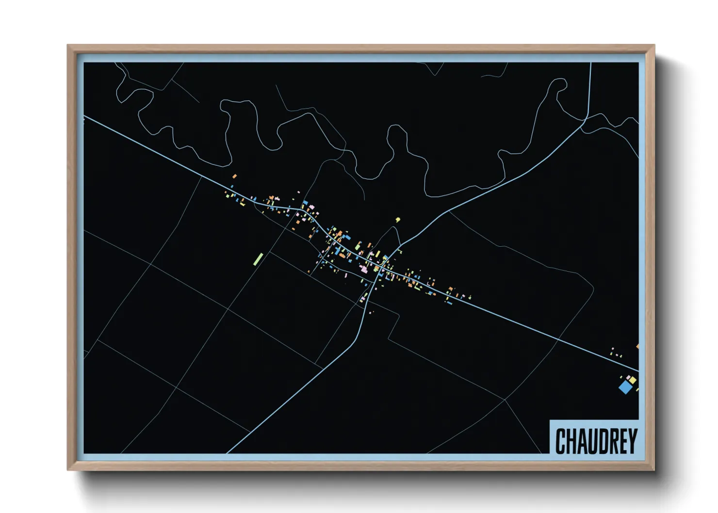 Une affiche de carte sur Chaudrey