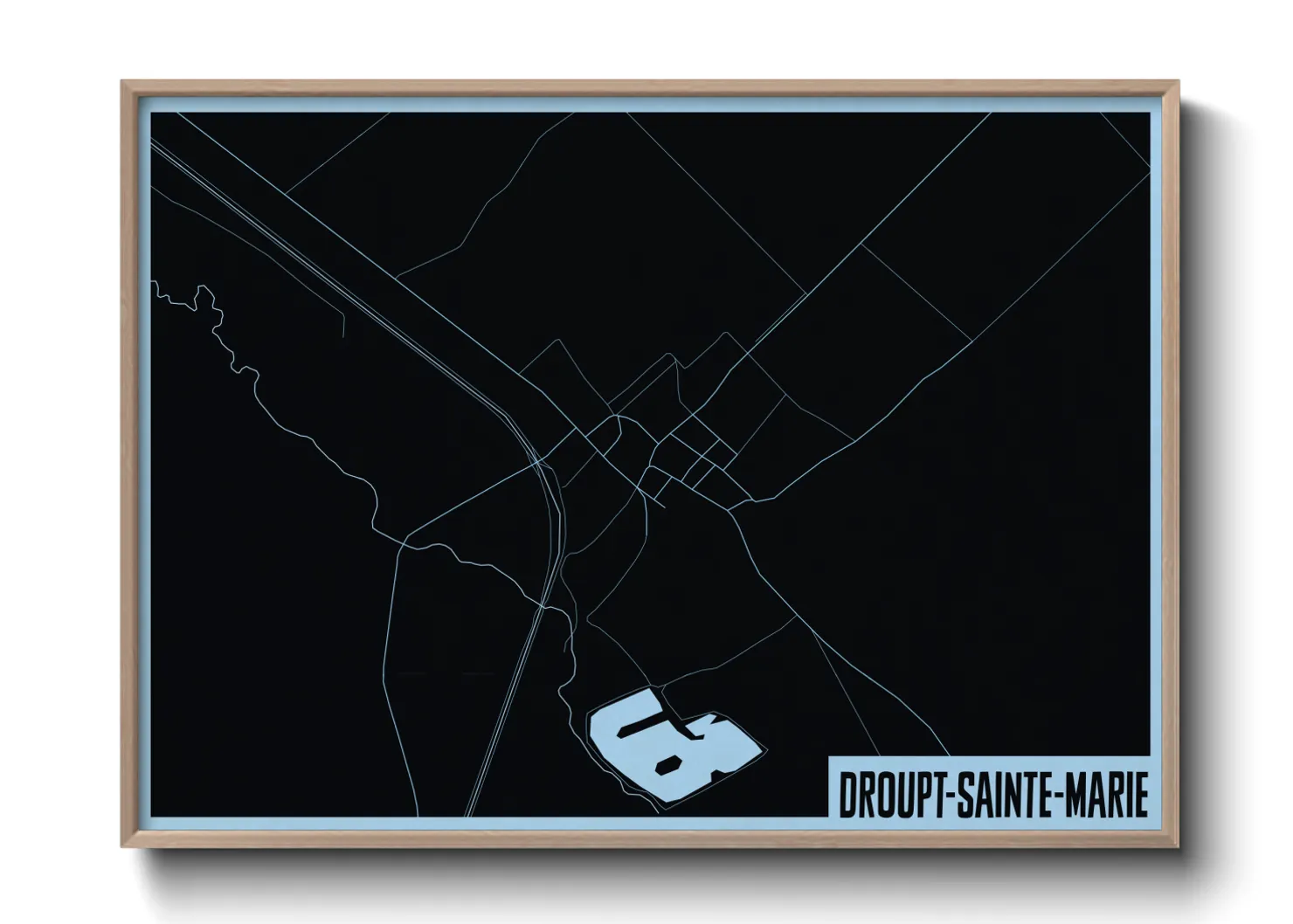 Une affiche de carte sur Droupt-Sainte-Marie