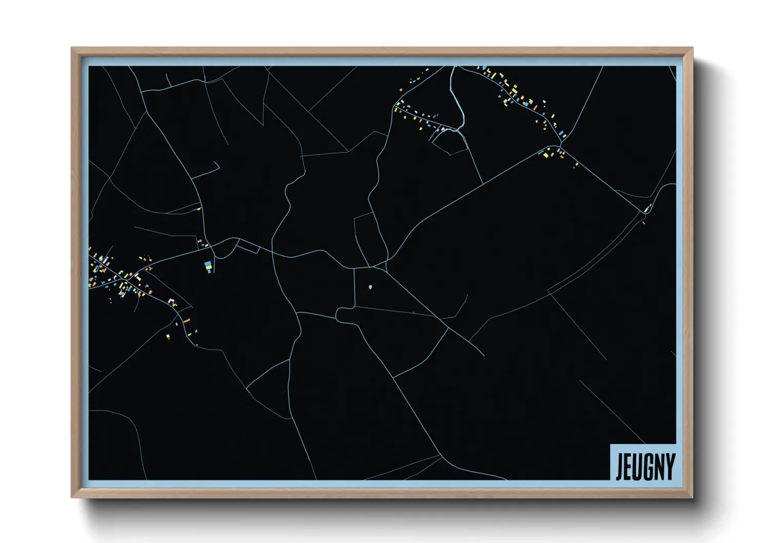 Une affiche de carte sur Jeugny