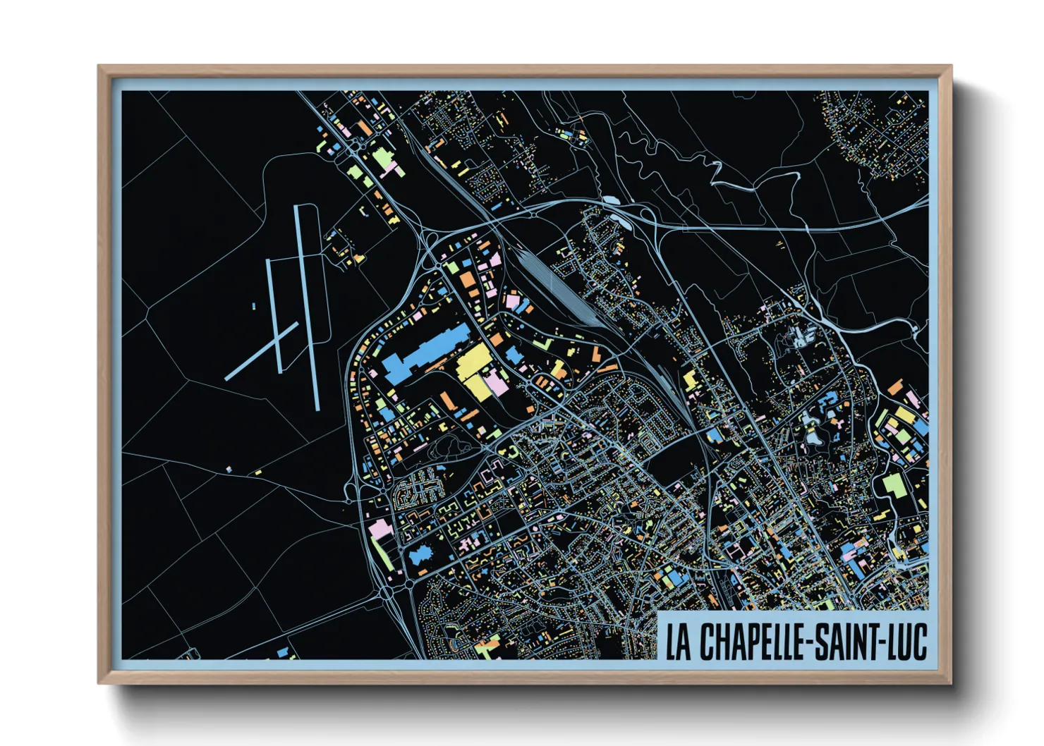 Une affiche de carte sur La Chapelle-Saint-Luc