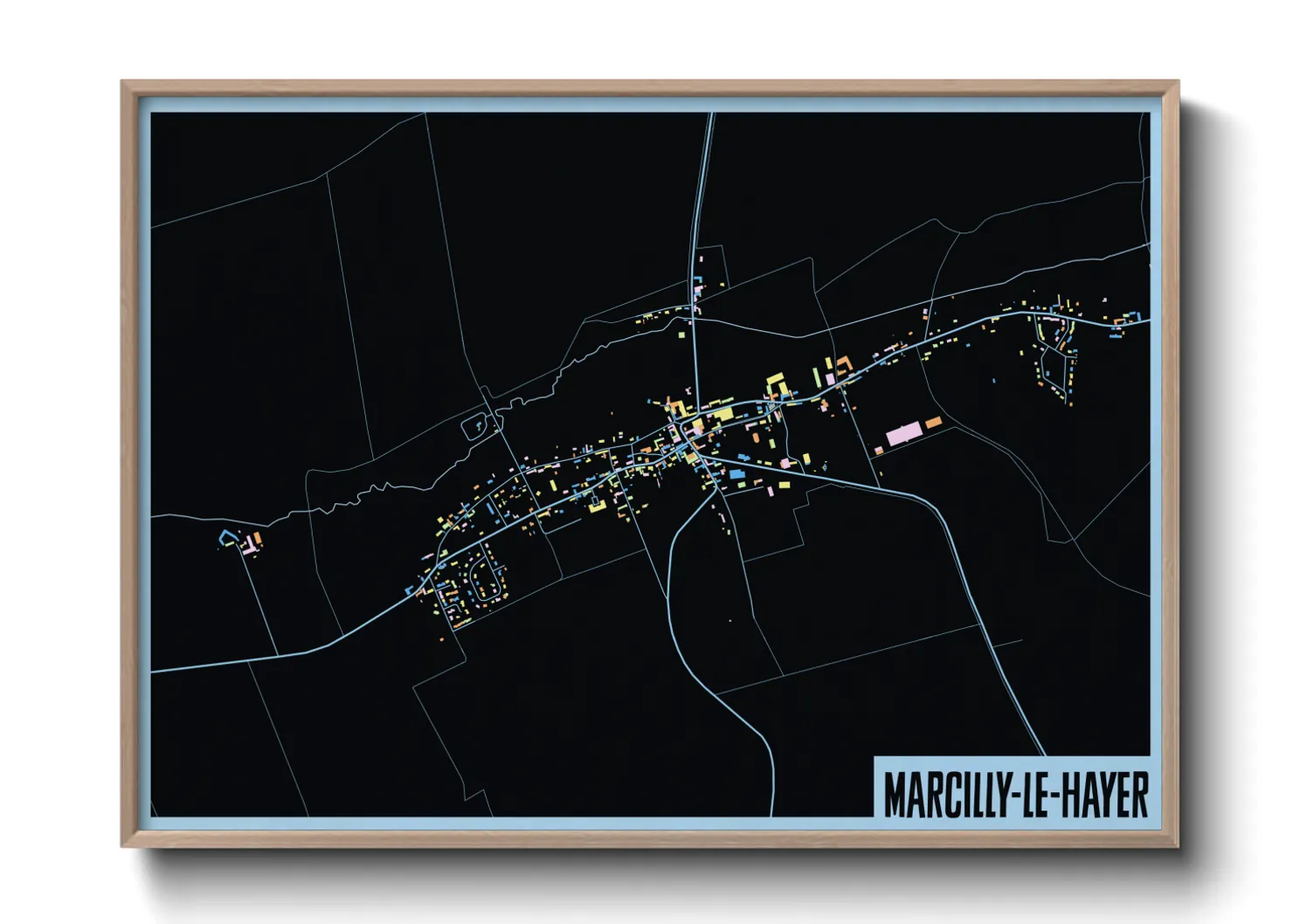 Une affiche de carte sur Marcilly-le-Hayer