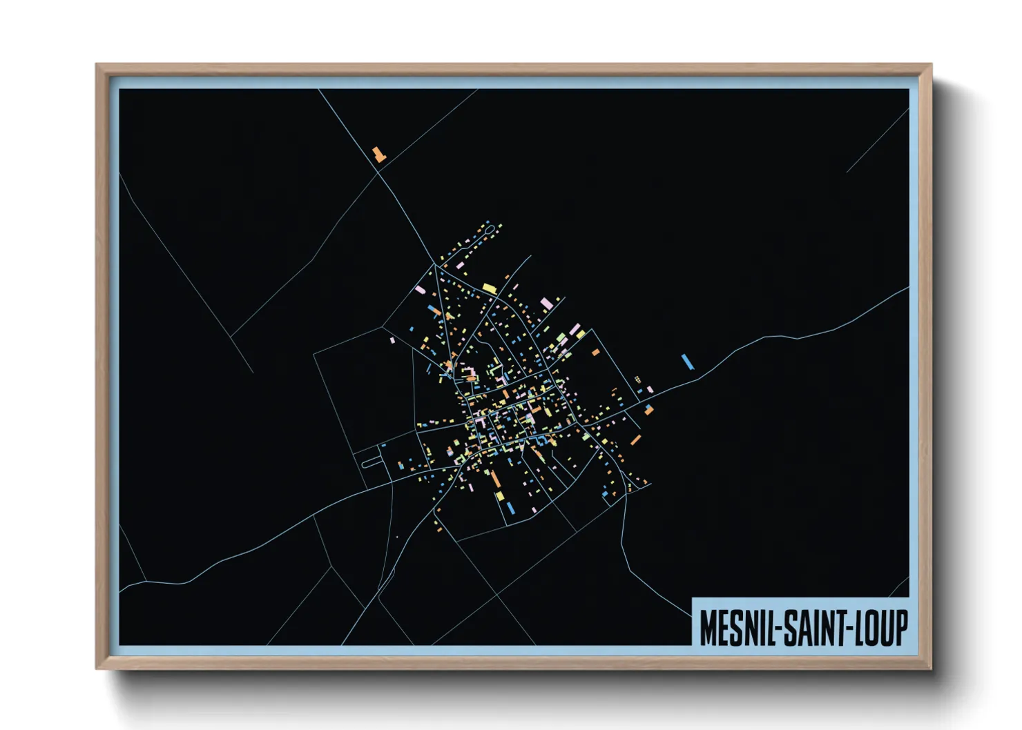 Une affiche de carte sur Mesnil-Saint-Loup