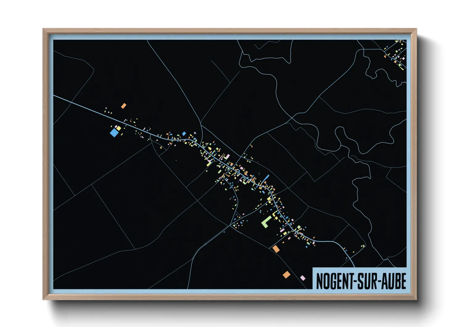 Une affiche de carte sur Nogent-sur-Aube