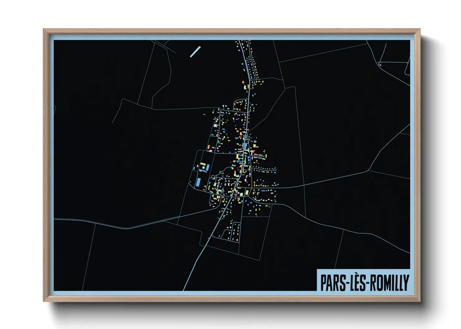 Une affiche de carte sur Pars-lès-Romilly