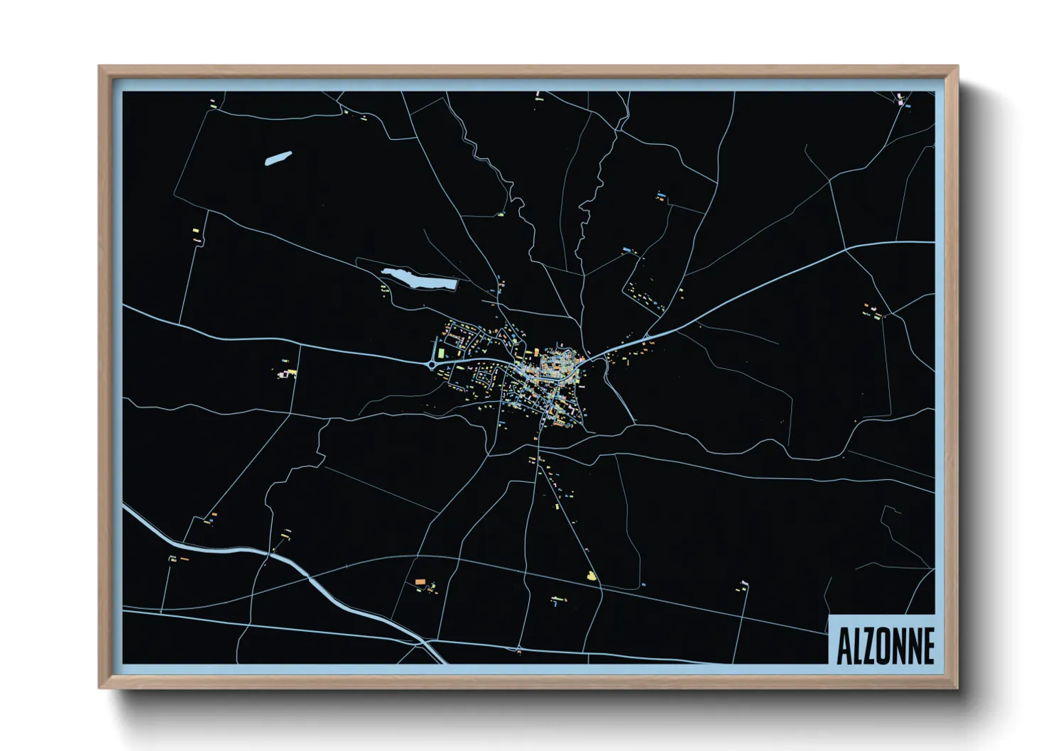 Une affiche de carte sur Alzonne