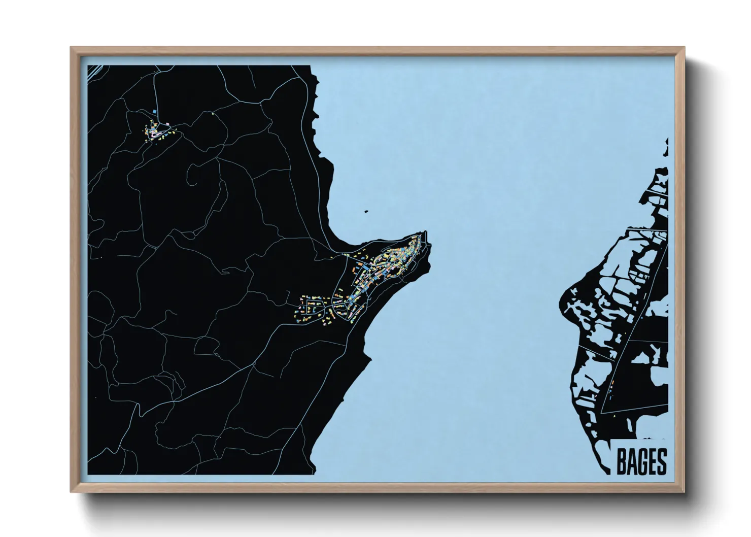 Une affiche de carte sur Bages