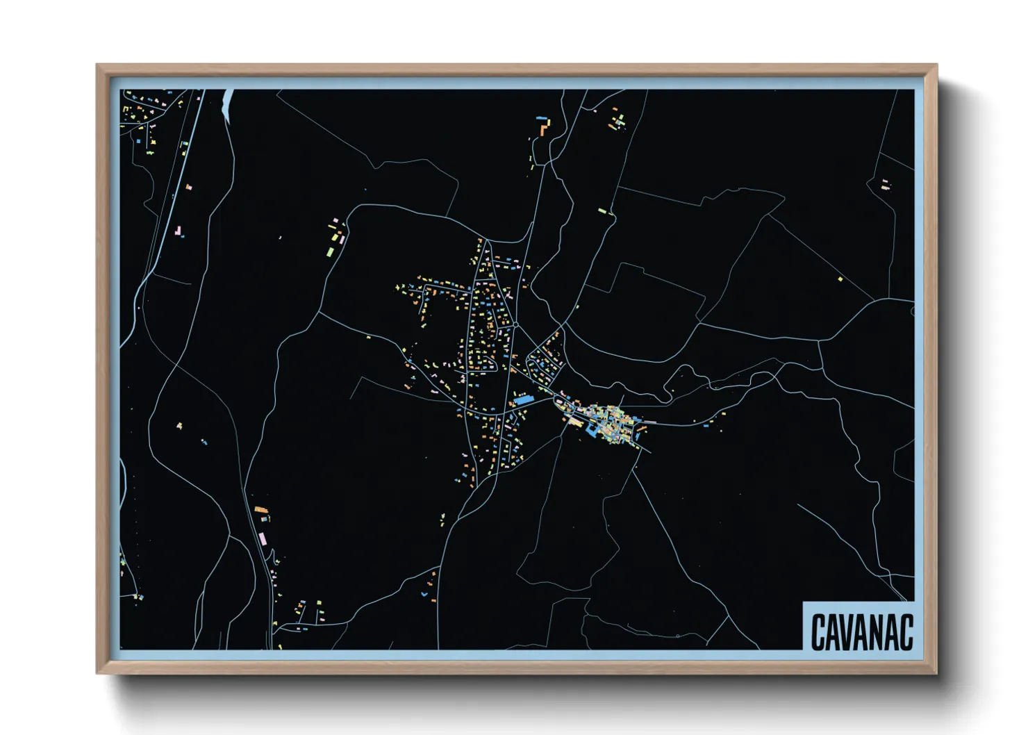 Une affiche de carte sur Cavanac