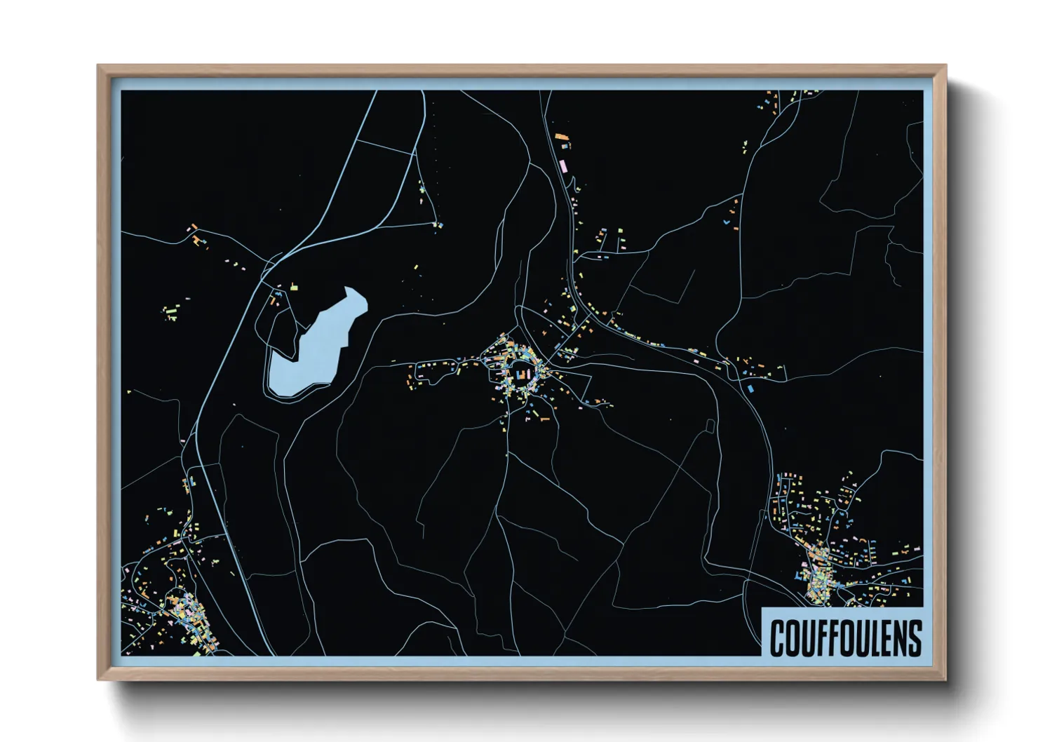 Une affiche de carte sur Couffoulens