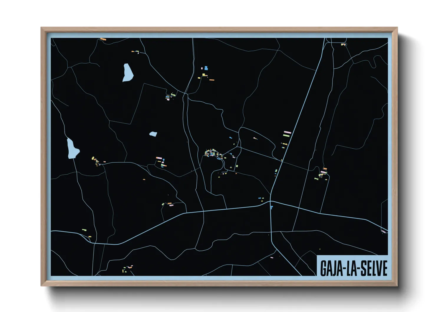 Une affiche de carte sur Gaja-la-Selve