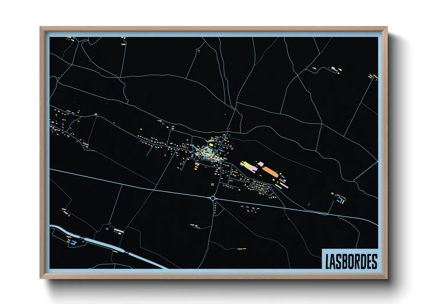 Une affiche de carte sur Lasbordes