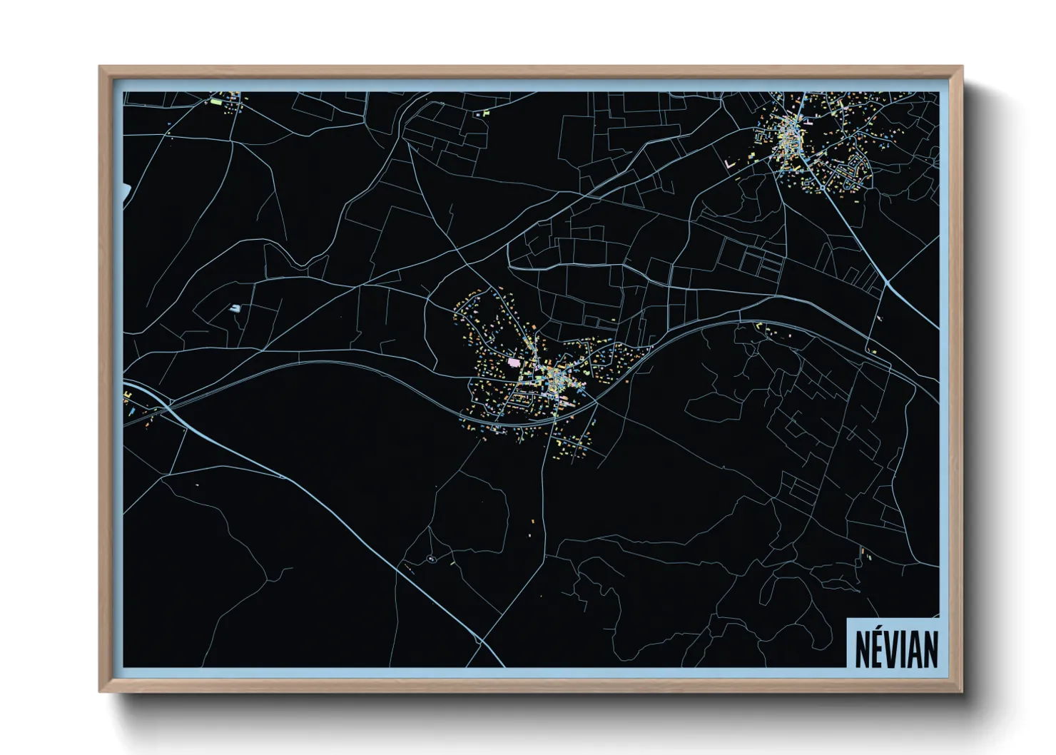 Une affiche de carte sur Névian