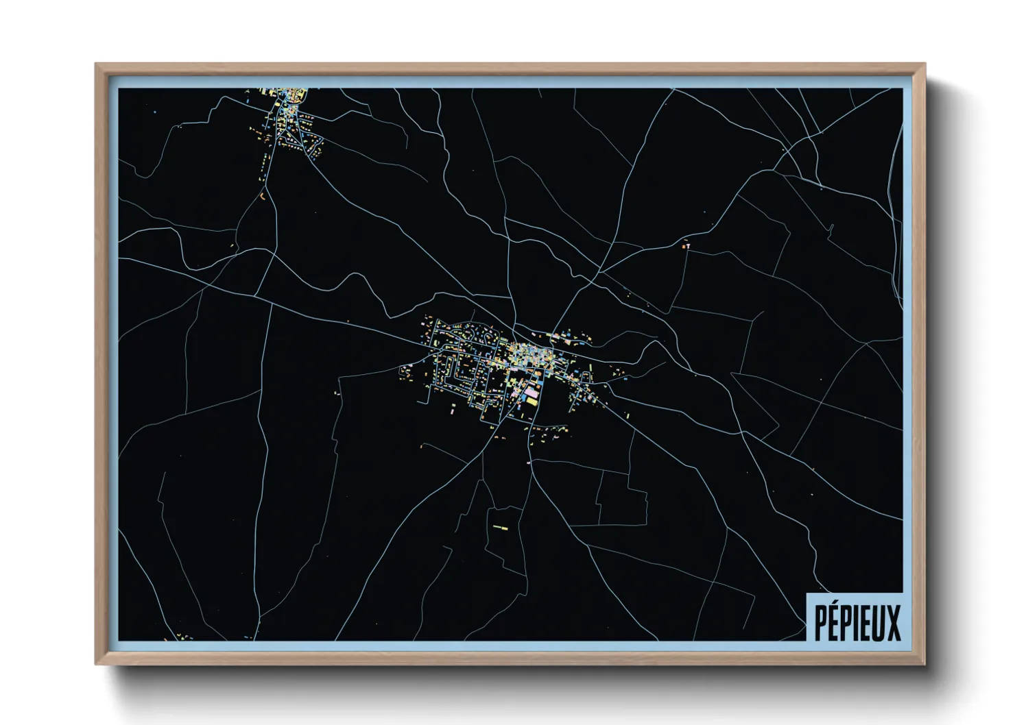 Une affiche de carte sur Pépieux