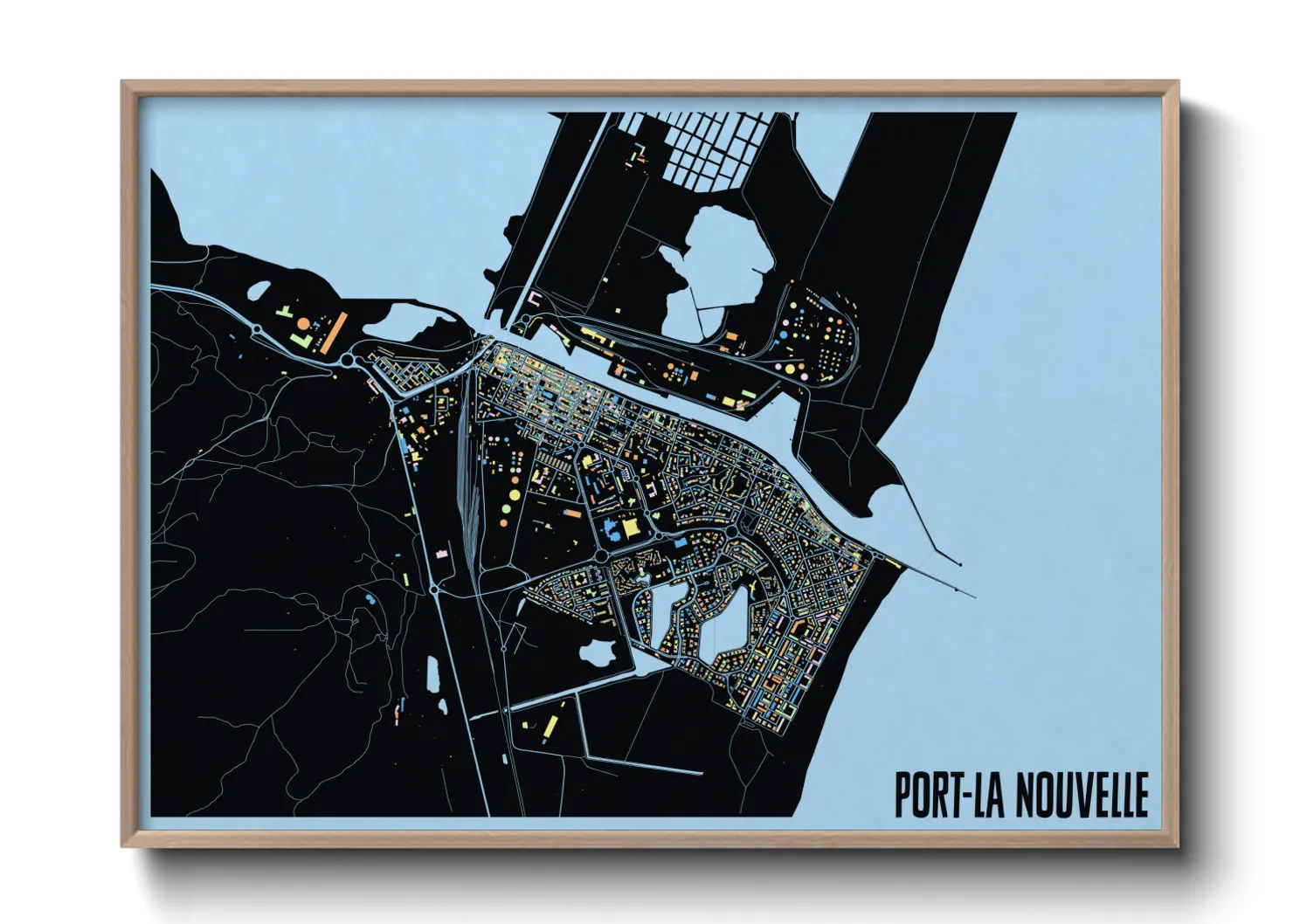 Une affiche de carte sur Port-La Nouvelle