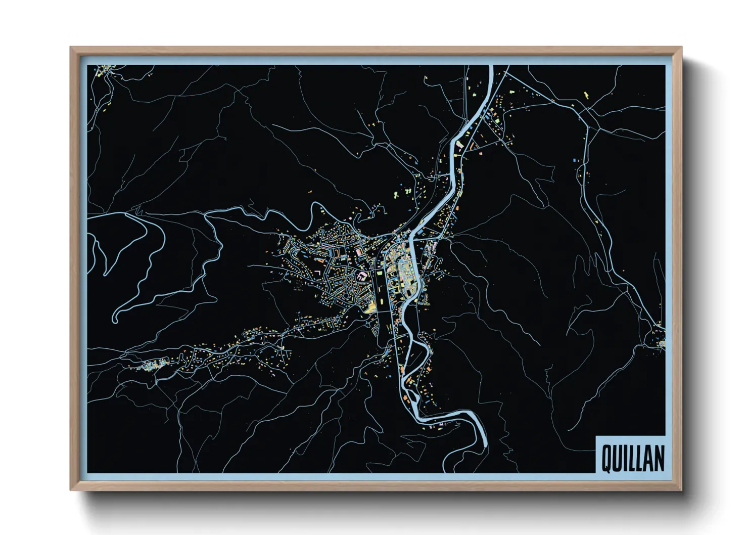 Une affiche de carte sur Quillan