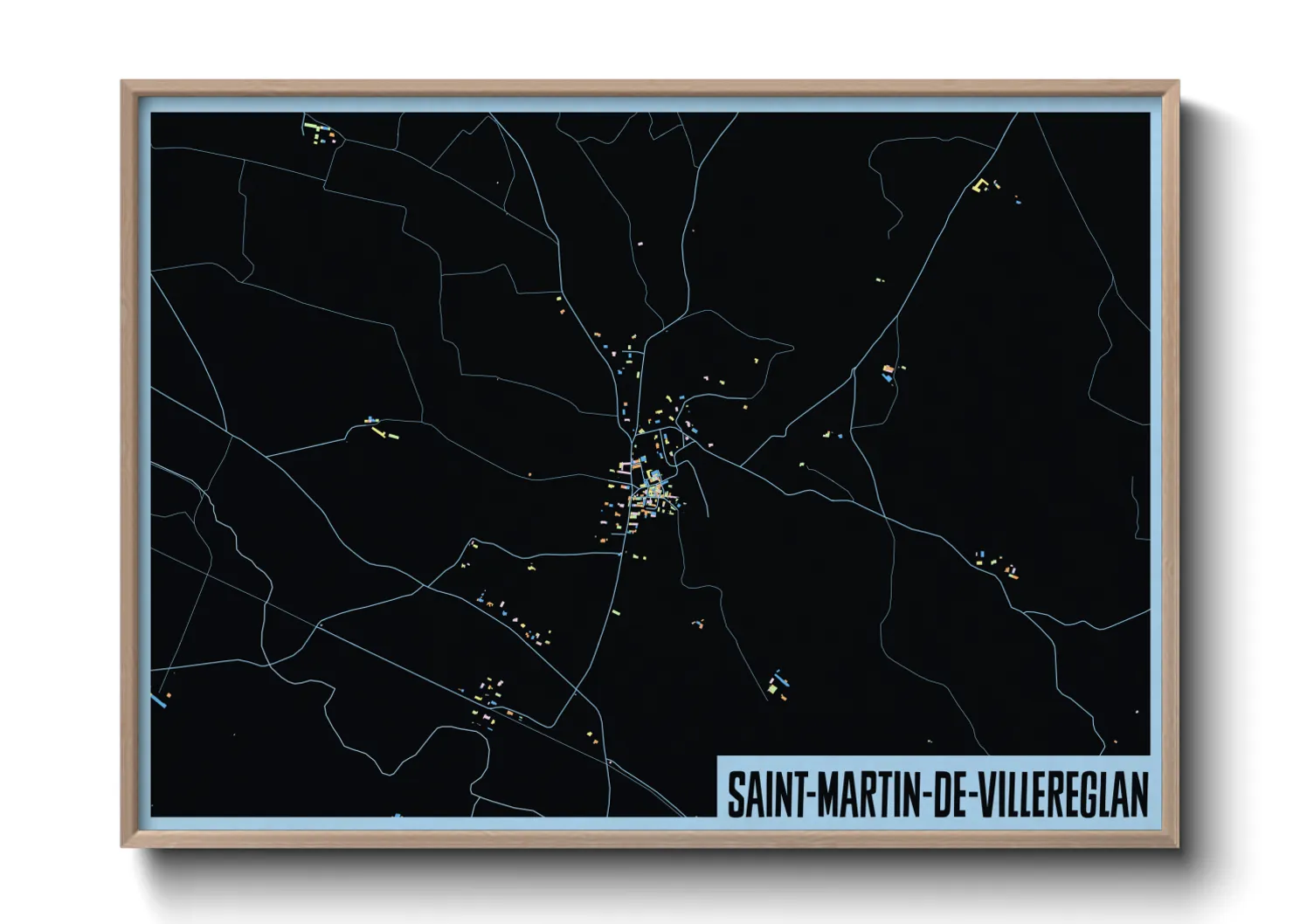 Une affiche de carte sur Saint-Martin-de-Villereglan