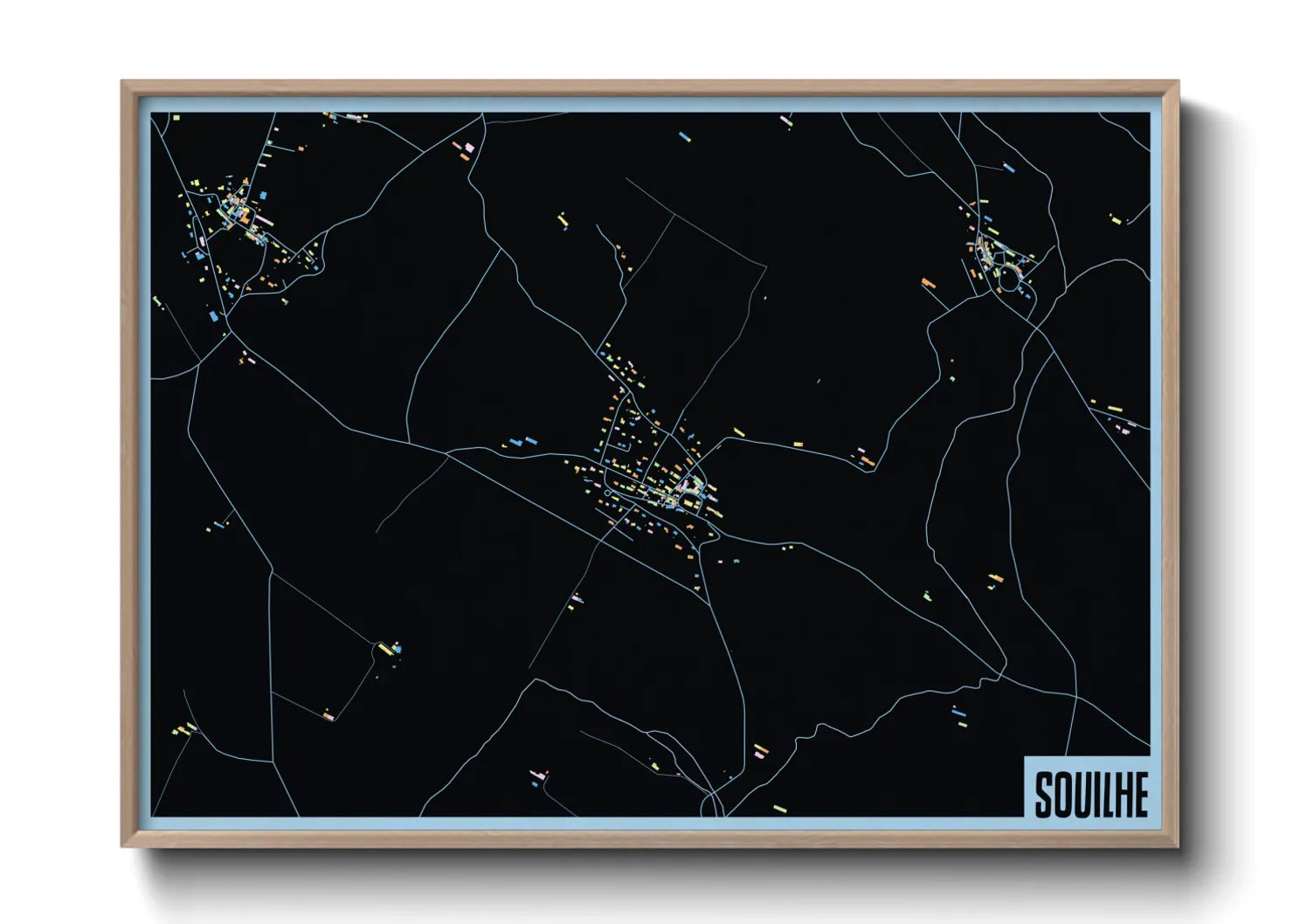 Une affiche de carte sur Souilhe