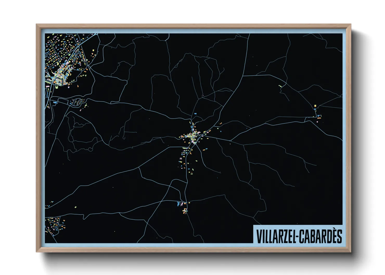 Une affiche de carte sur Villarzel-Cabardès