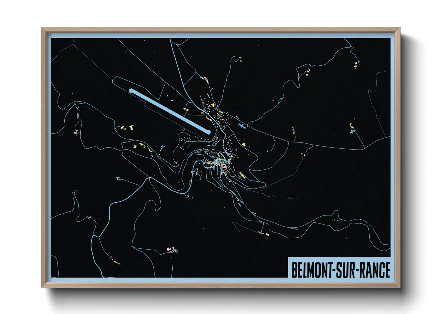 Une affiche de carte sur Belmont-sur-Rance