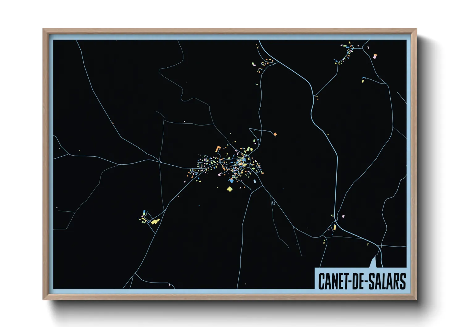 Une affiche de carte sur Canet-de-Salars