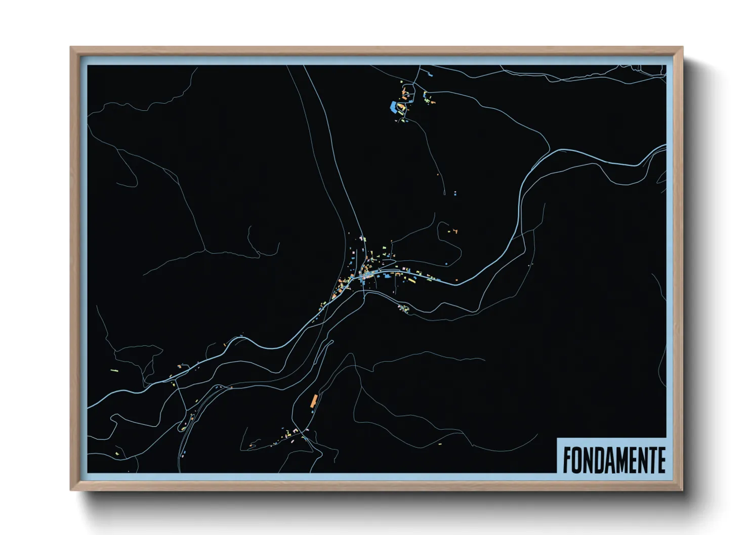 Une affiche de carte sur Fondamente