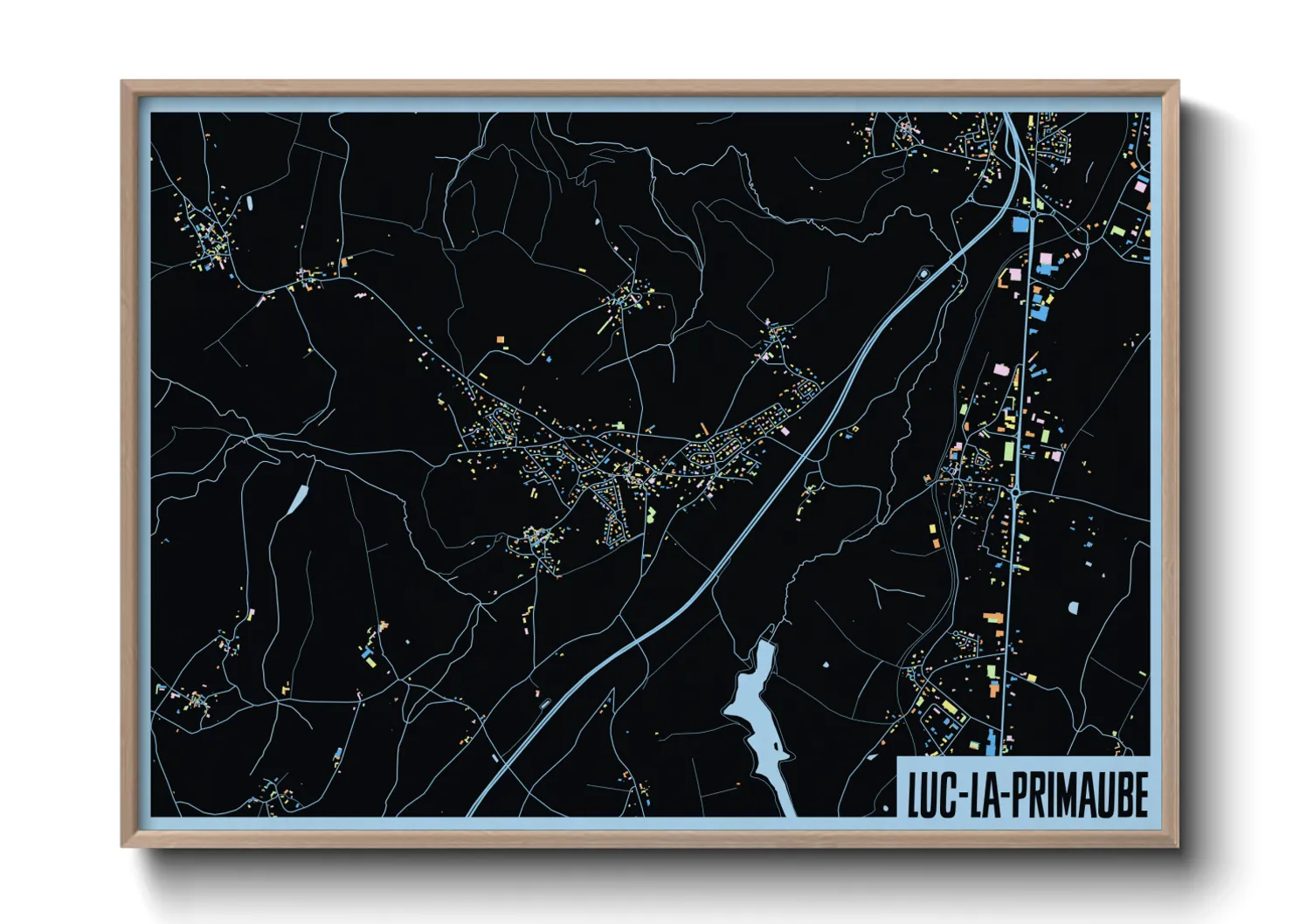 Une affiche de carte sur Luc-la-Primaube