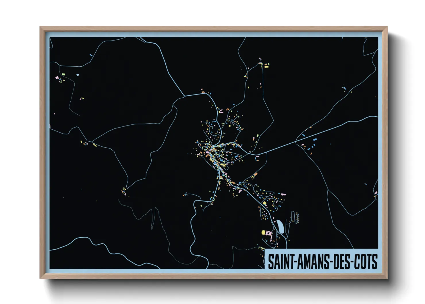 Une affiche de carte sur Saint-Amans-des-Cots