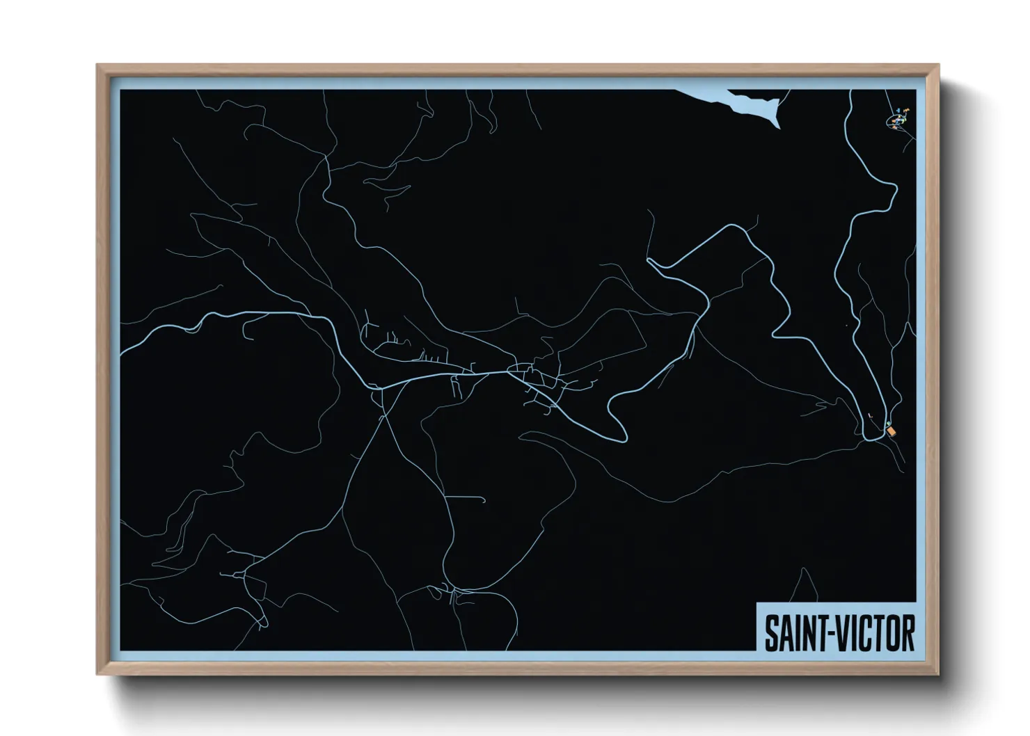 Une affiche de carte sur Saint-Victor