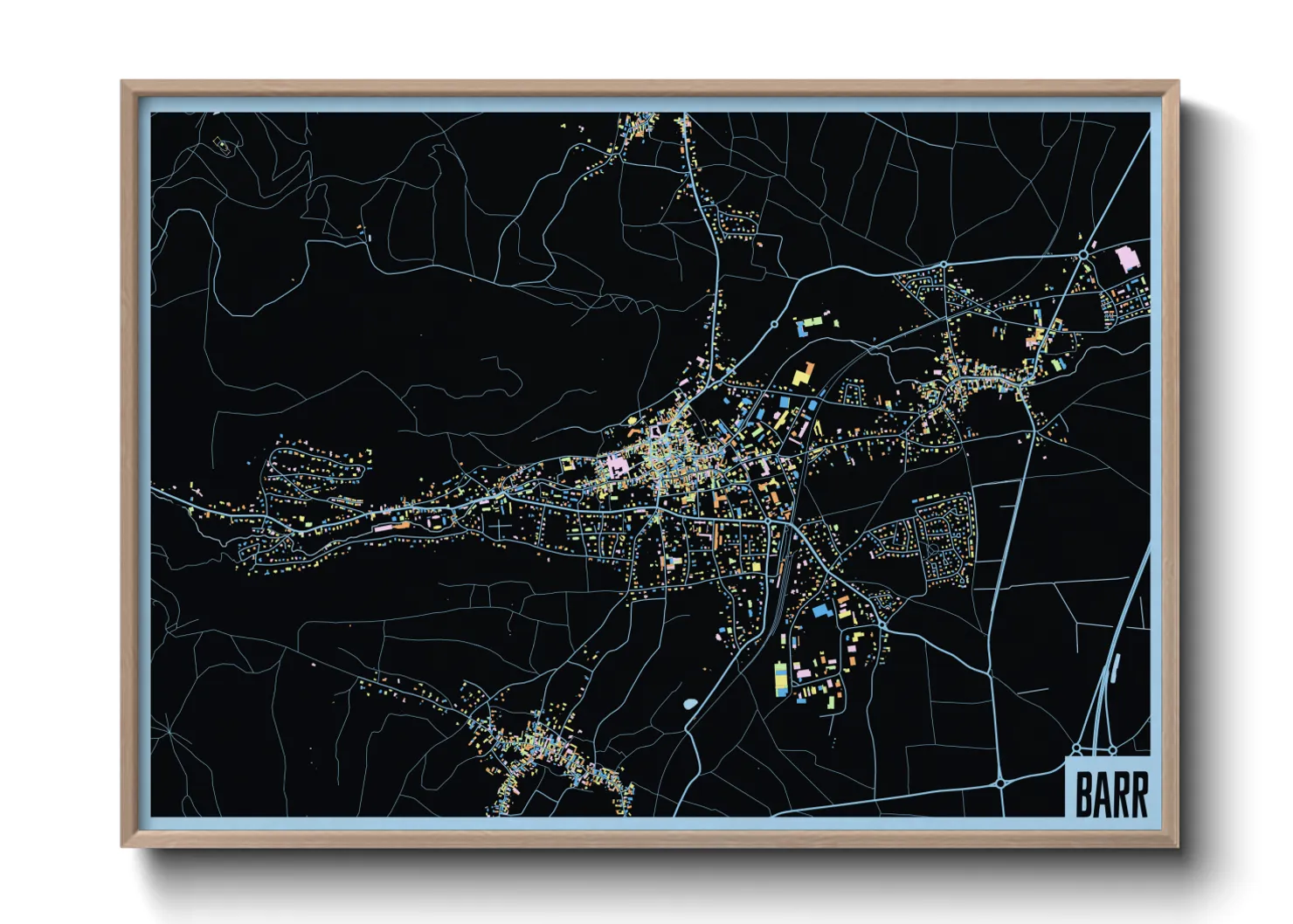 Une affiche de carte sur Barr