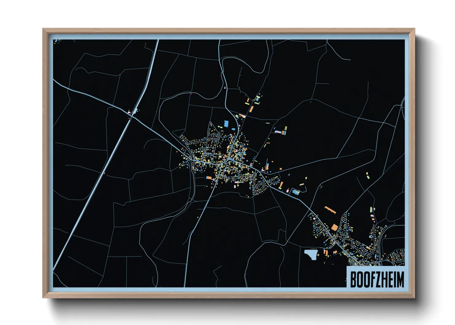 Une affiche de carte sur Boofzheim