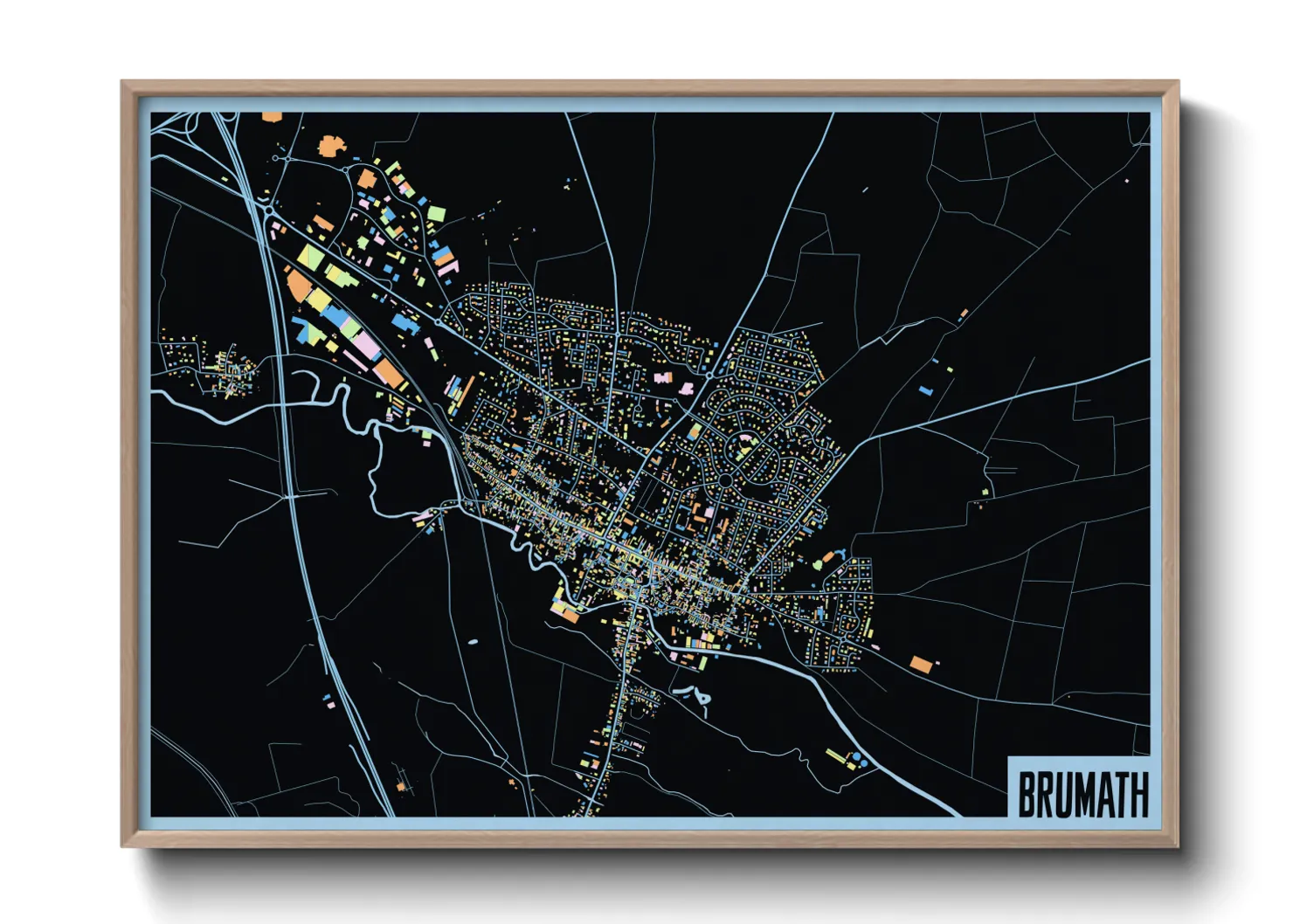 Une affiche de carte sur Brumath
