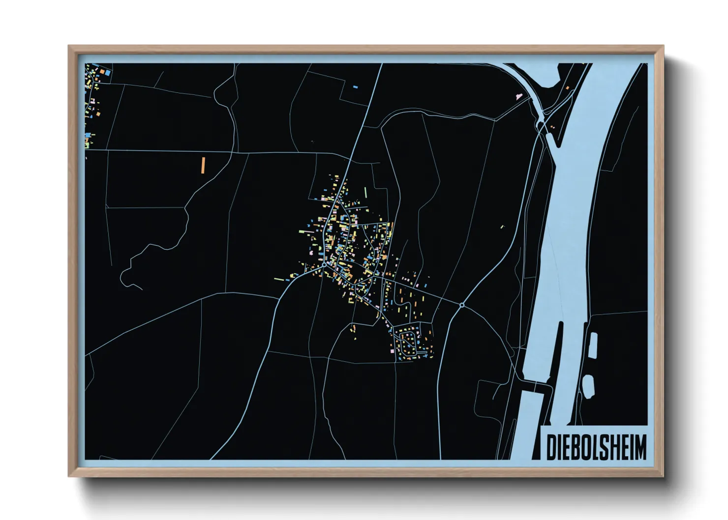 Une affiche de carte sur Diebolsheim