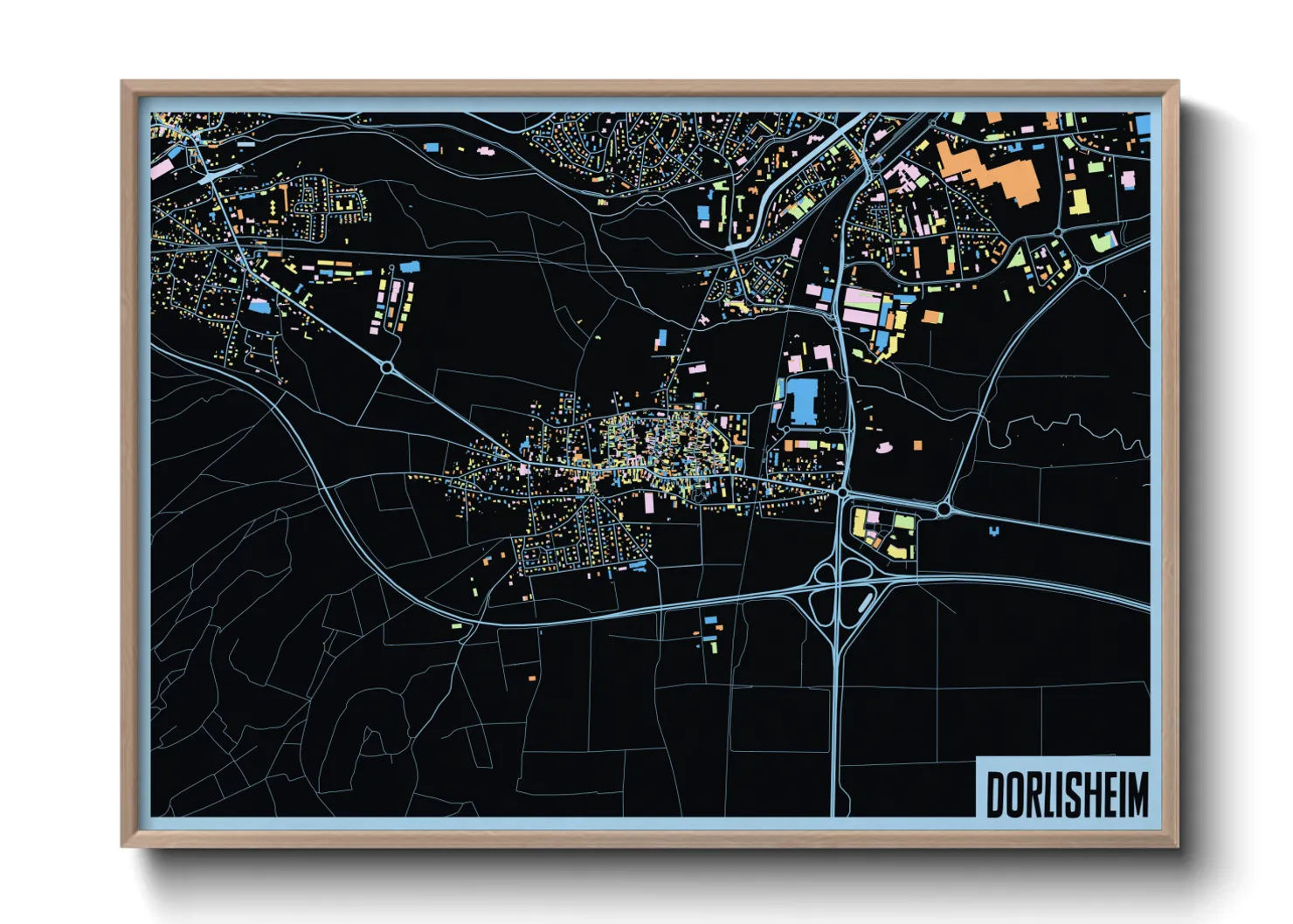 Une affiche de carte sur Dorlisheim