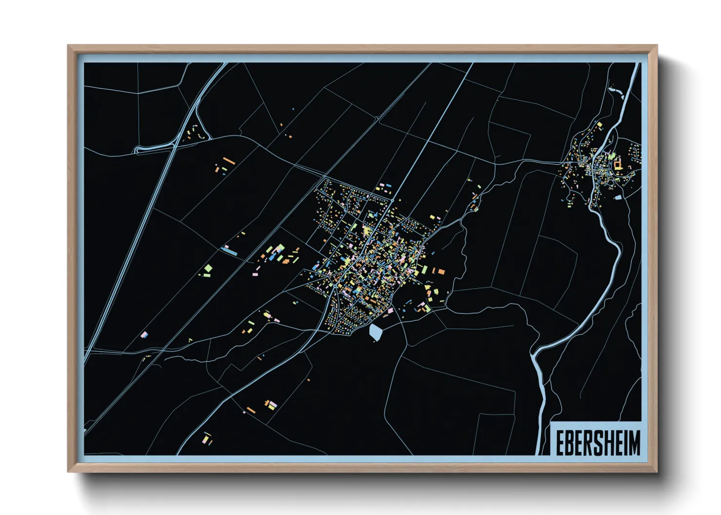 Une affiche de carte sur Ebersheim