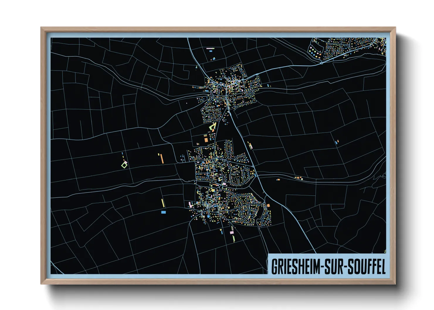 Une affiche de carte sur Griesheim-sur-Souffel