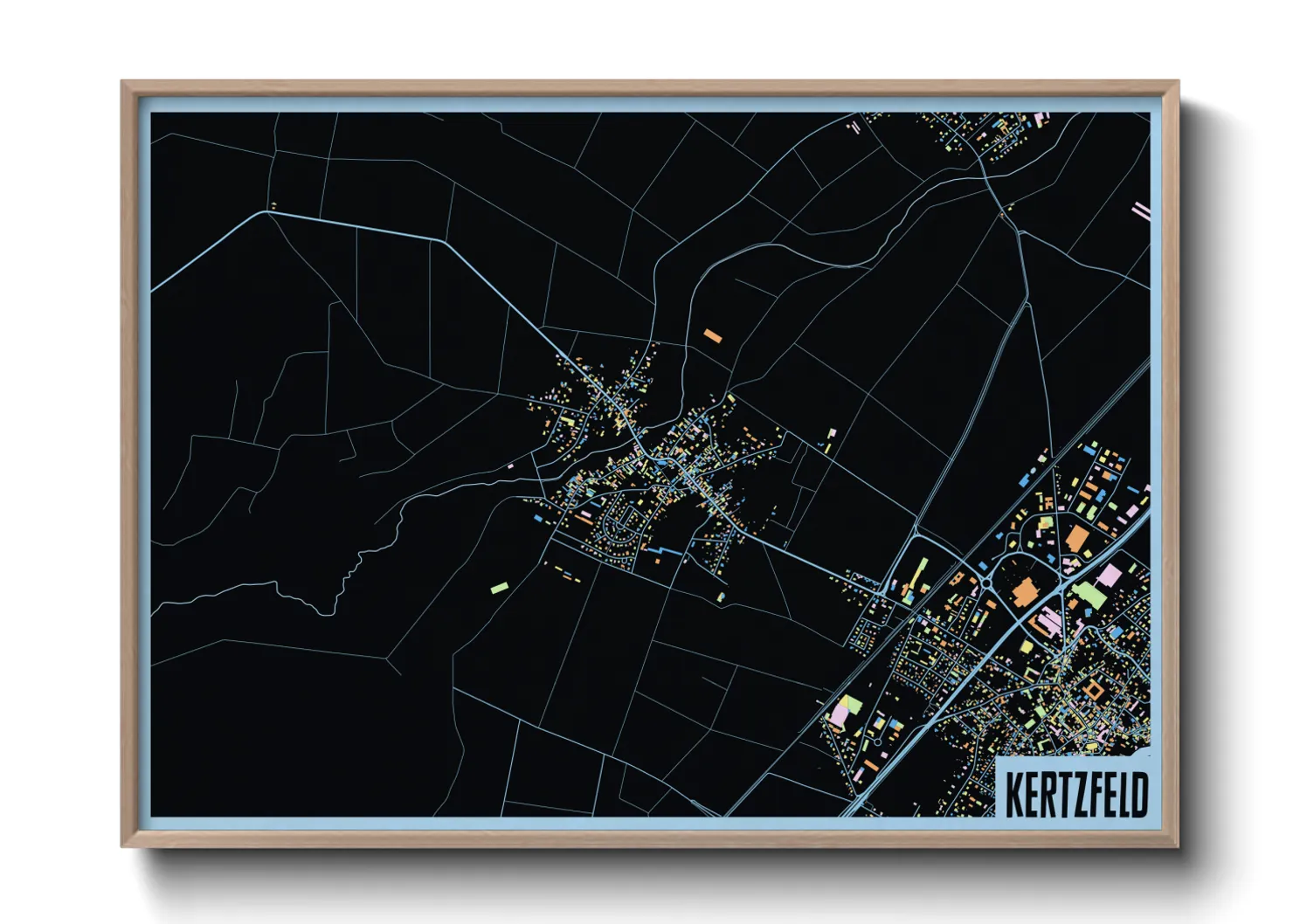 Une affiche de carte sur Kertzfeld