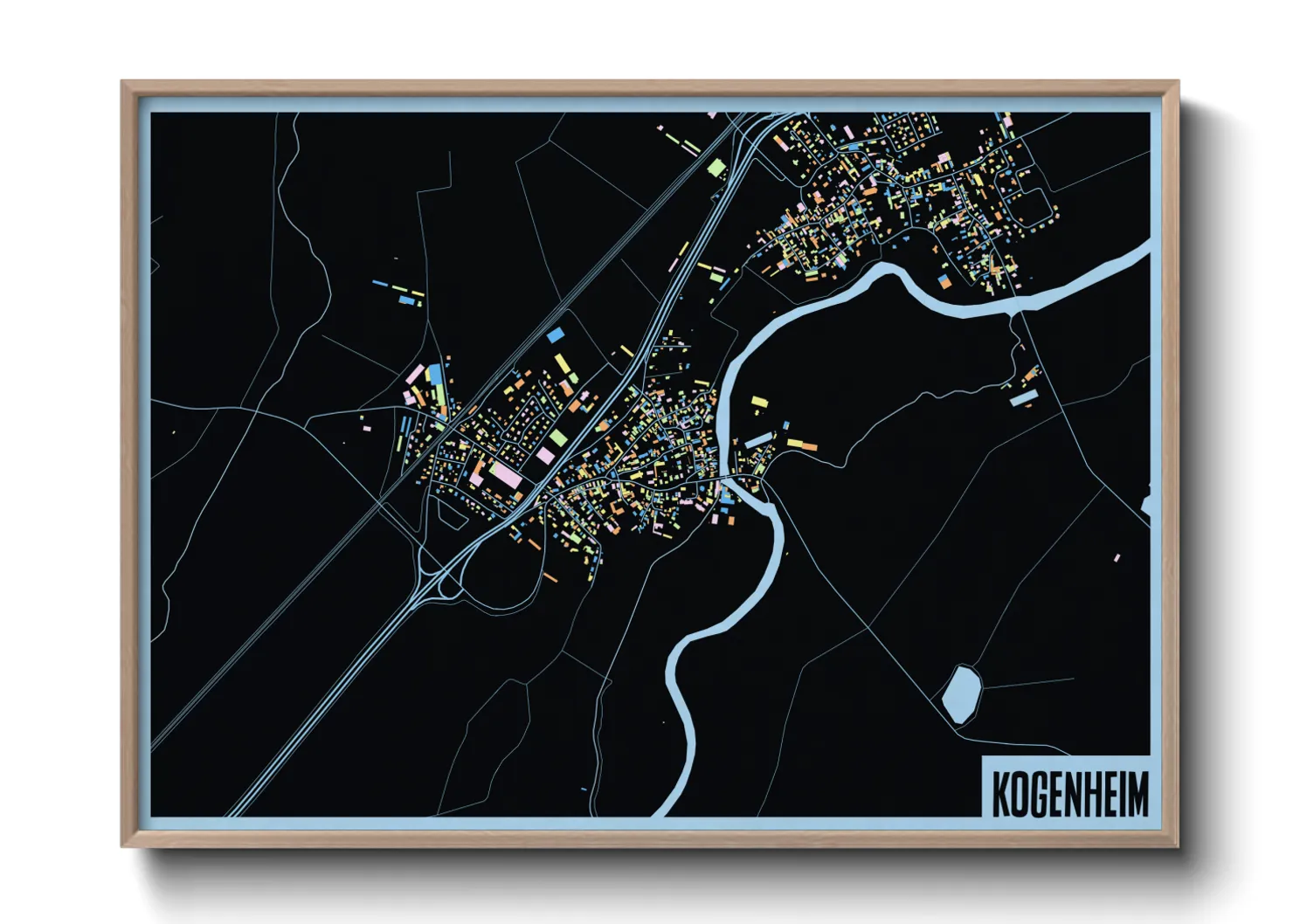 Une affiche de carte sur Kogenheim