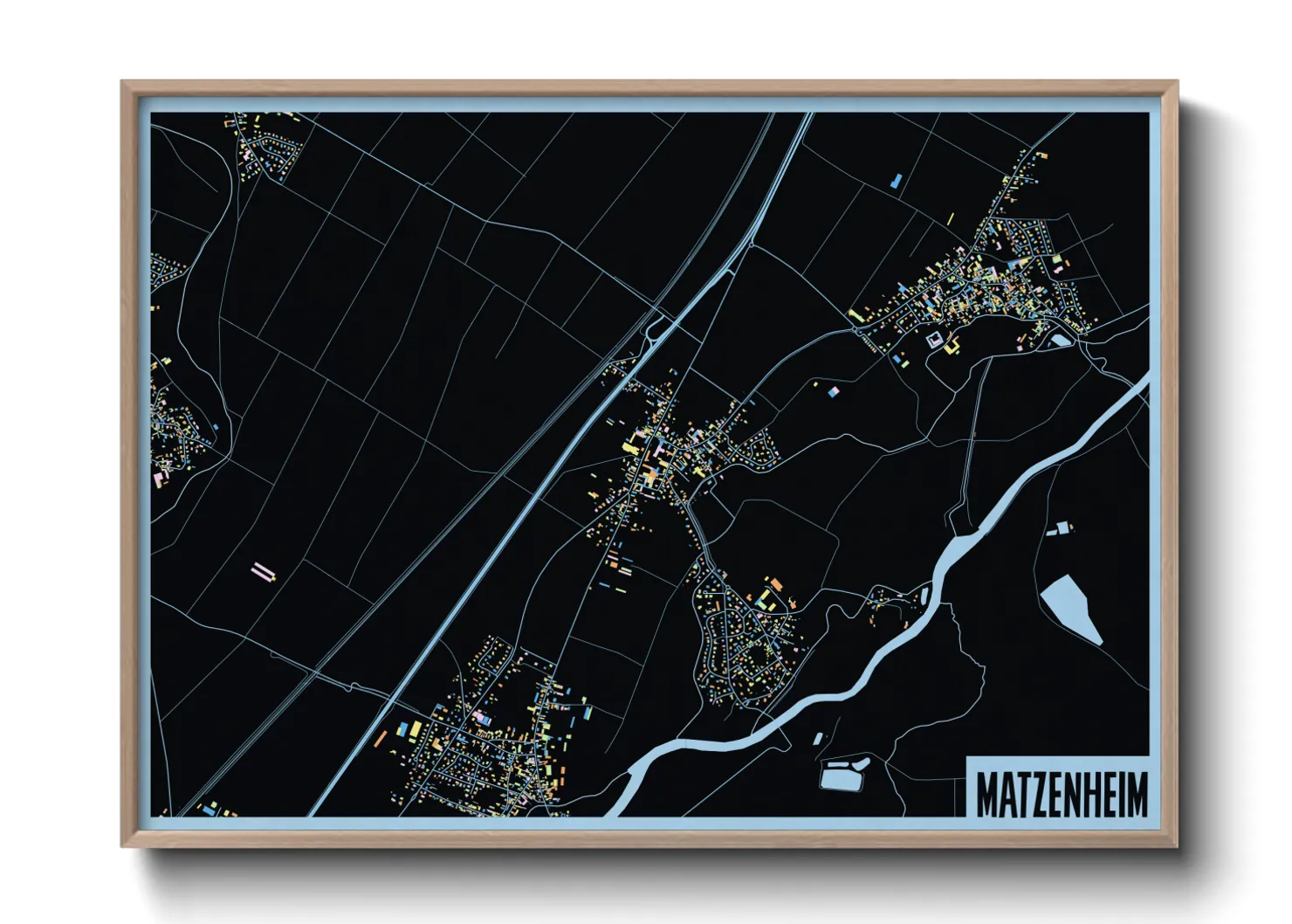 Une affiche de carte sur Matzenheim