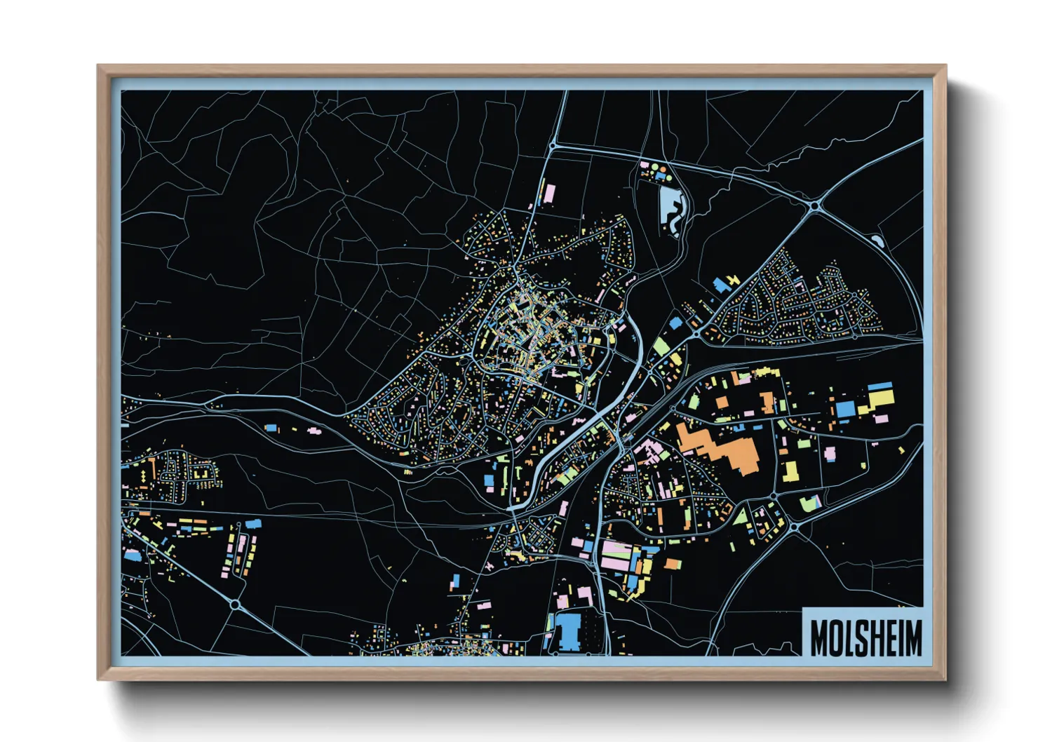 Une affiche de carte sur Molsheim