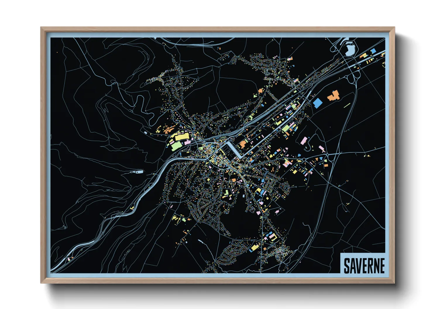 Une affiche de carte sur Saverne