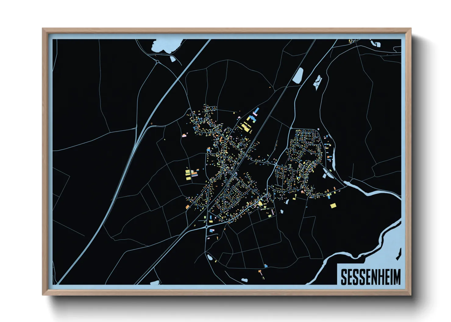 Une affiche de carte sur Sessenheim