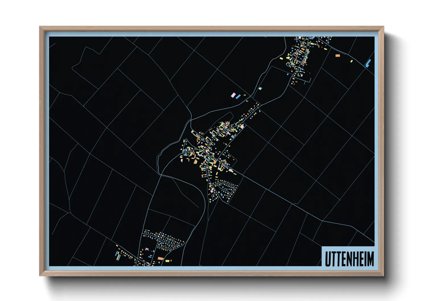 Une affiche de carte sur Uttenheim