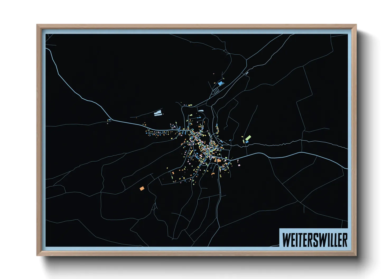 Une affiche de carte sur Weiterswiller