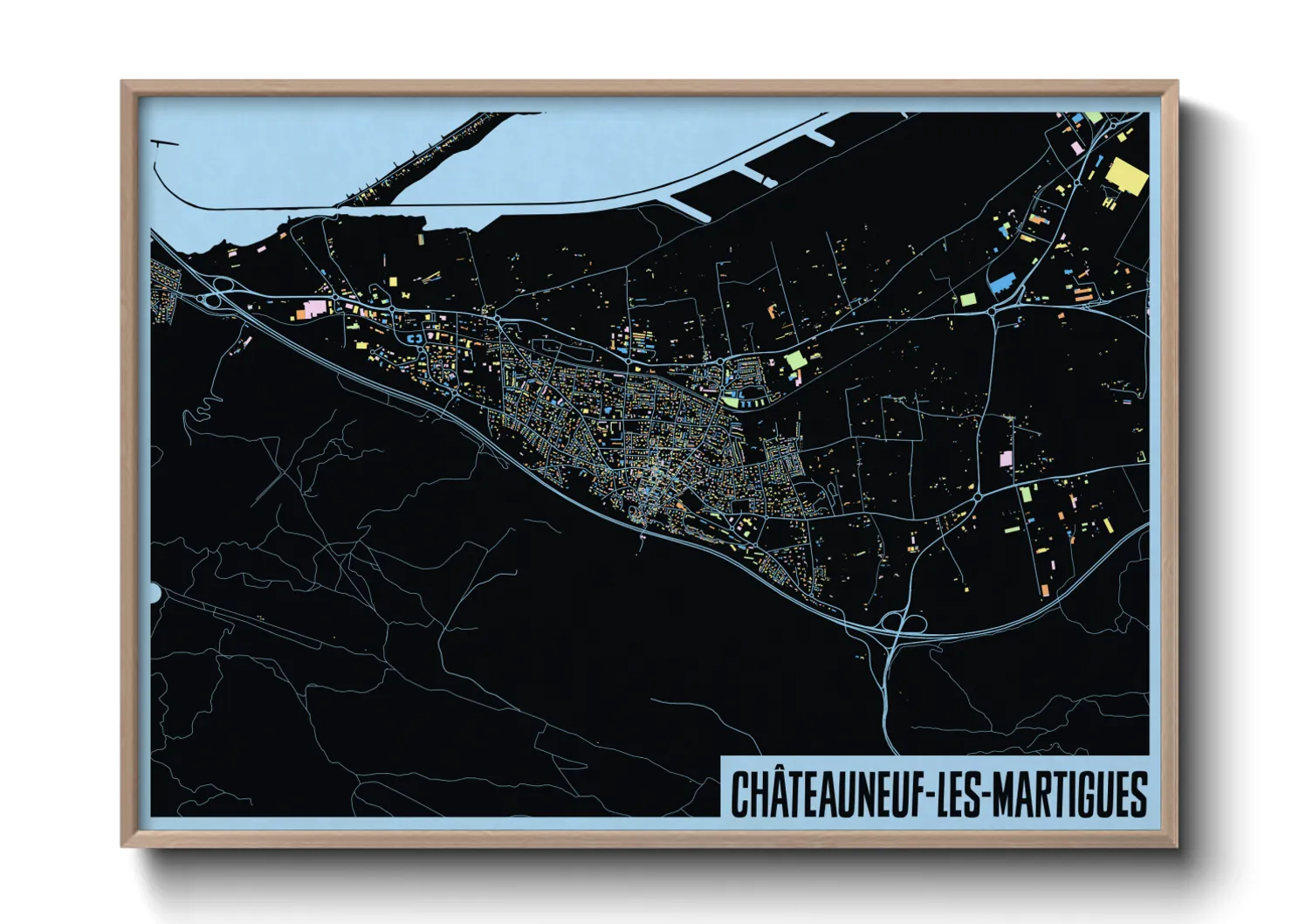 Une affiche de carte sur Châteauneuf-les-Martigues