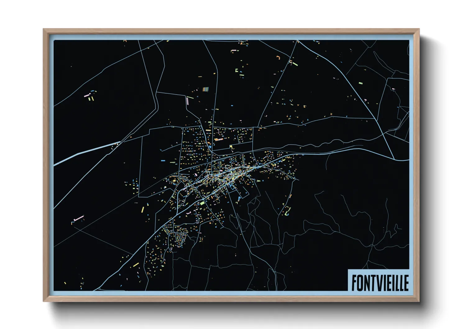 Une affiche de carte sur Fontvieille