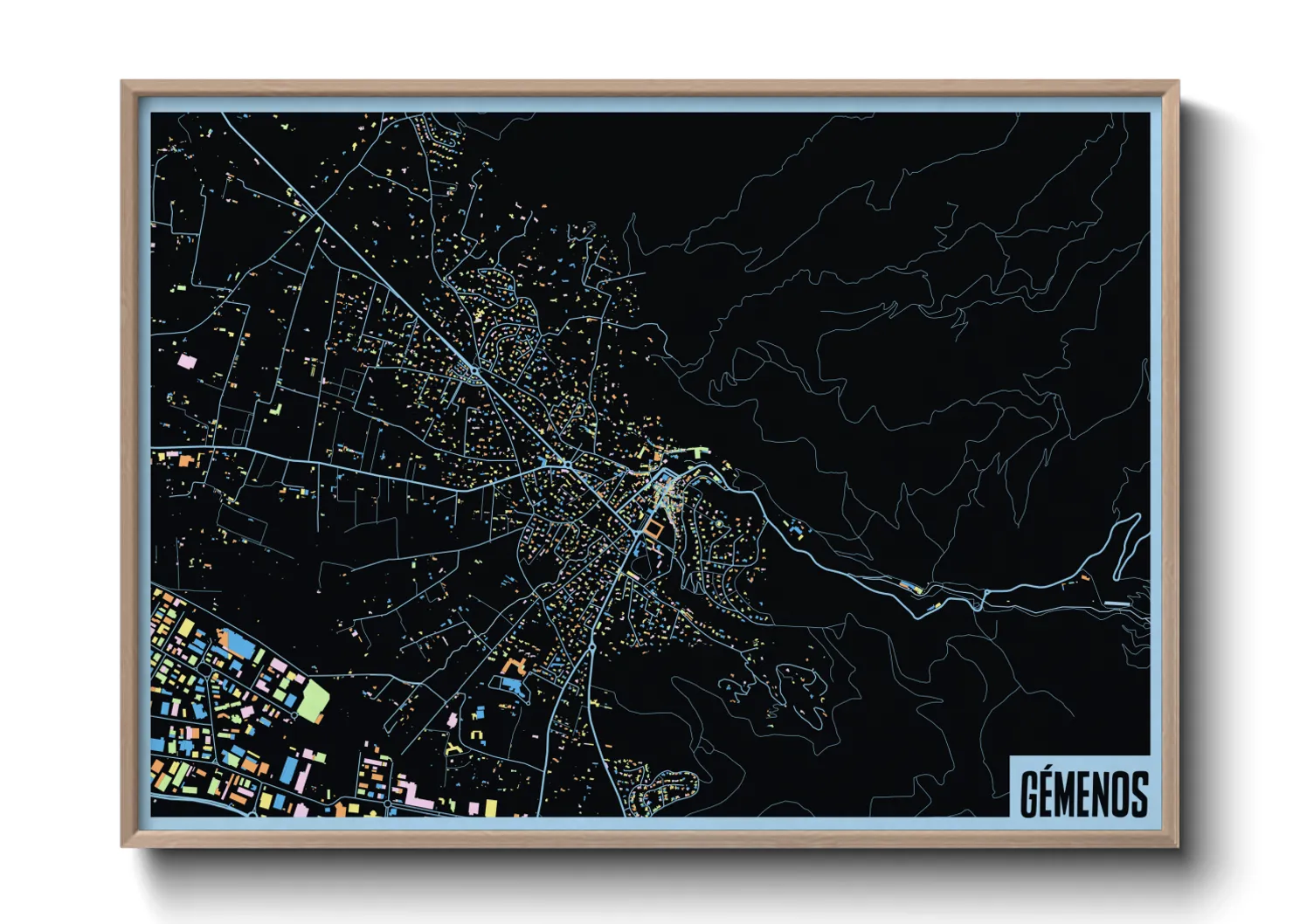 Une affiche de carte sur Gémenos
