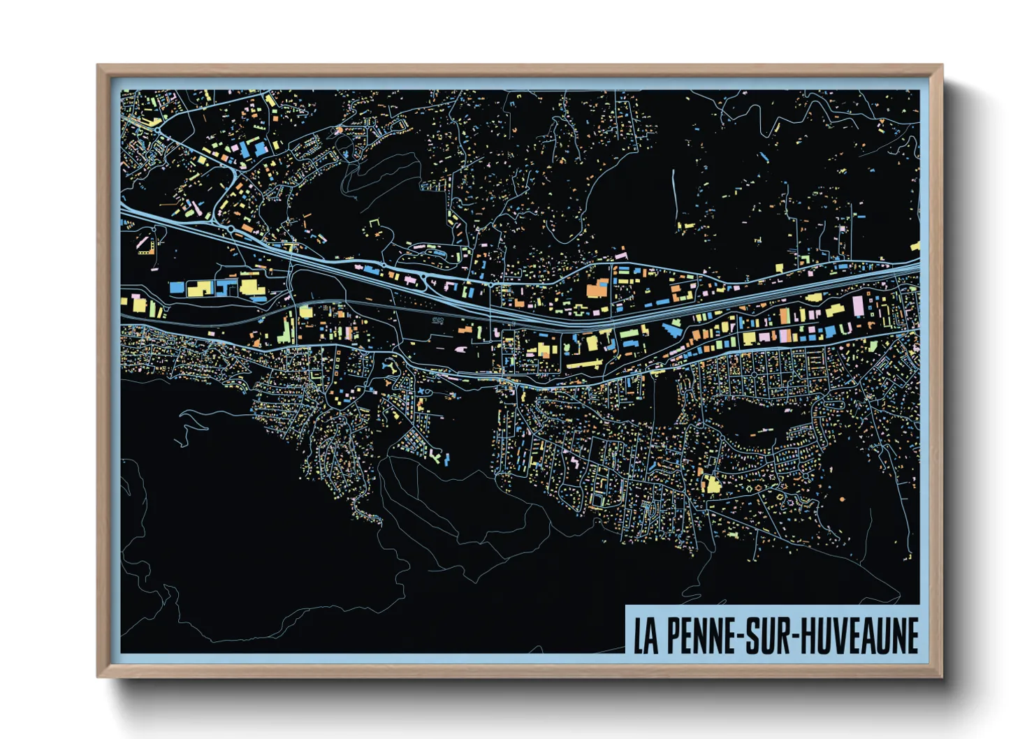Une affiche de carte sur La Penne-sur-Huveaune