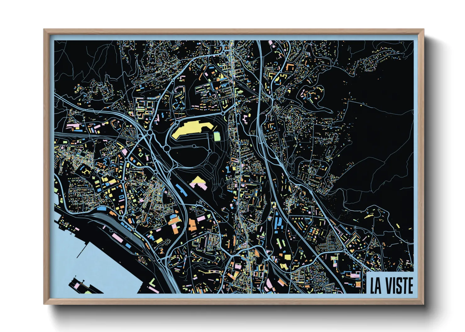 Une affiche de carte sur La Viste