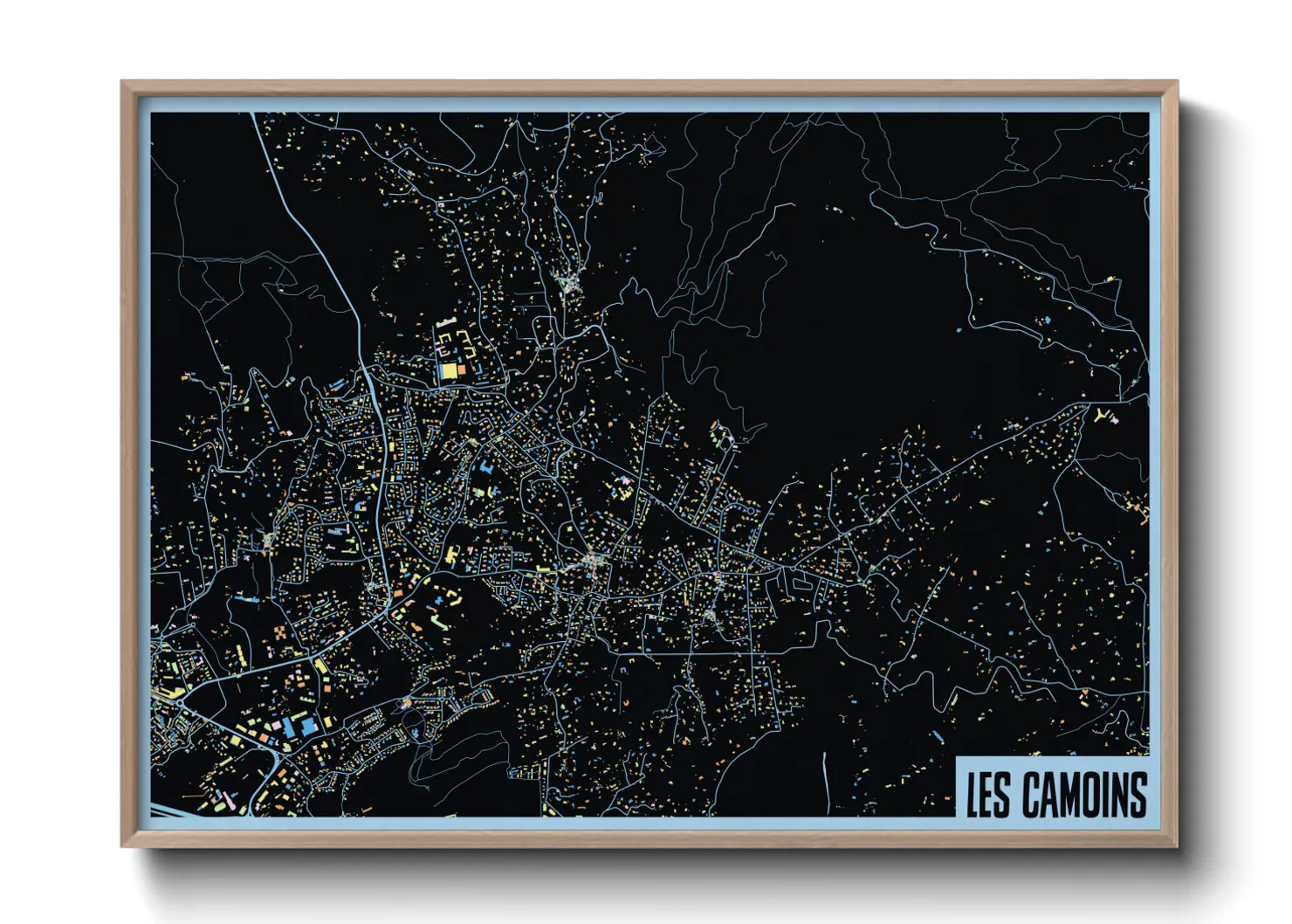 Une affiche de carte sur Les Camoins