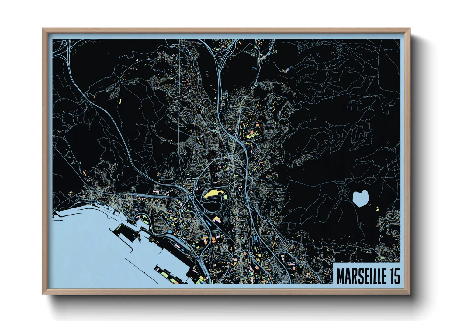 Une affiche de carte sur Marseille 15